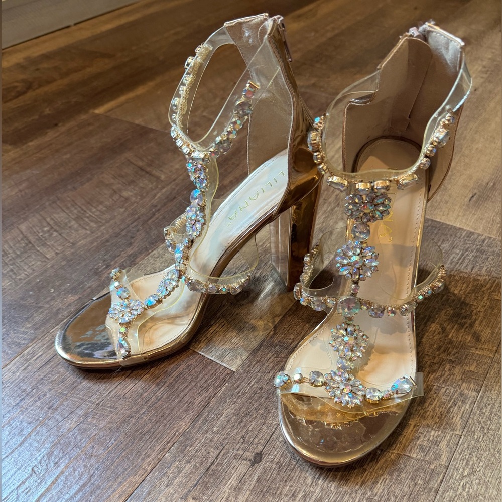 Elegant Crystal Embellished Heels